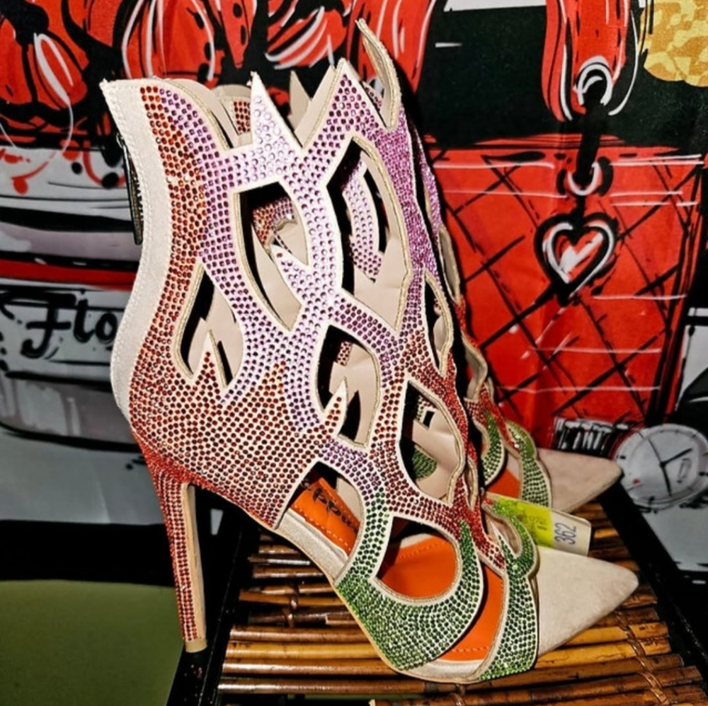 Cape Robbin Multicolor Cutout Sequin Boots - Picture 2 of 3